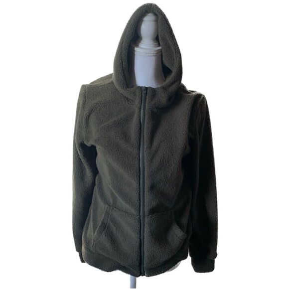 Bkolouuoe Women Lightweight Hooded Jacket with Pockets. Dark olive color. M - Picture 1 of 6